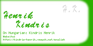 henrik kindris business card